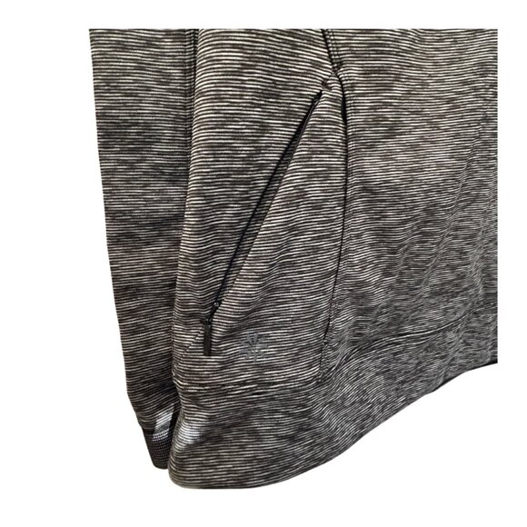 Athleta Techie Sweat Hoodie Pullover Sz L Heathered Black Cowl Neck Athleisure - Picture 4 of 12